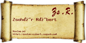 Zsohár Róbert névjegykártya